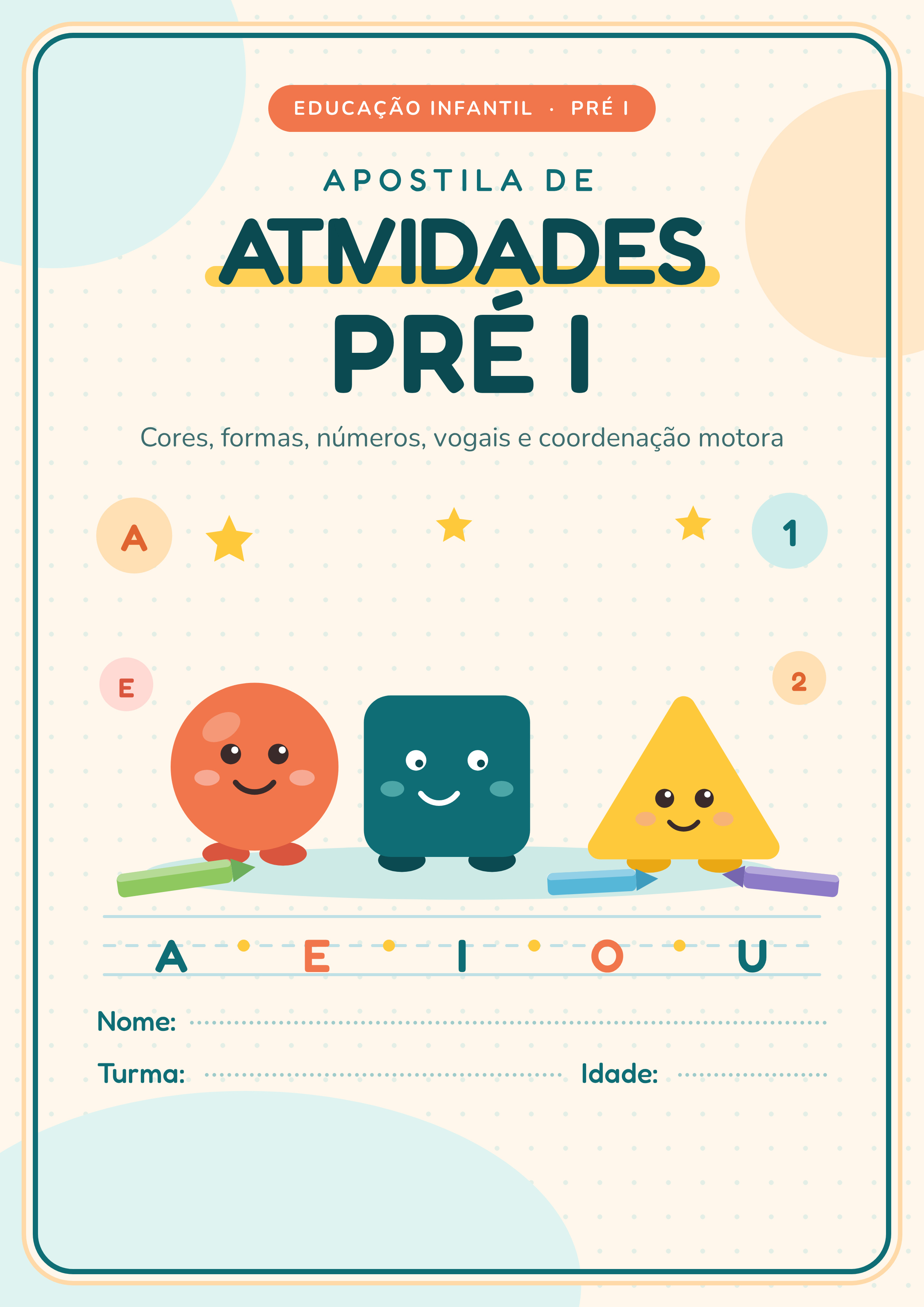 Capa de Apostila De Atividades Pré I