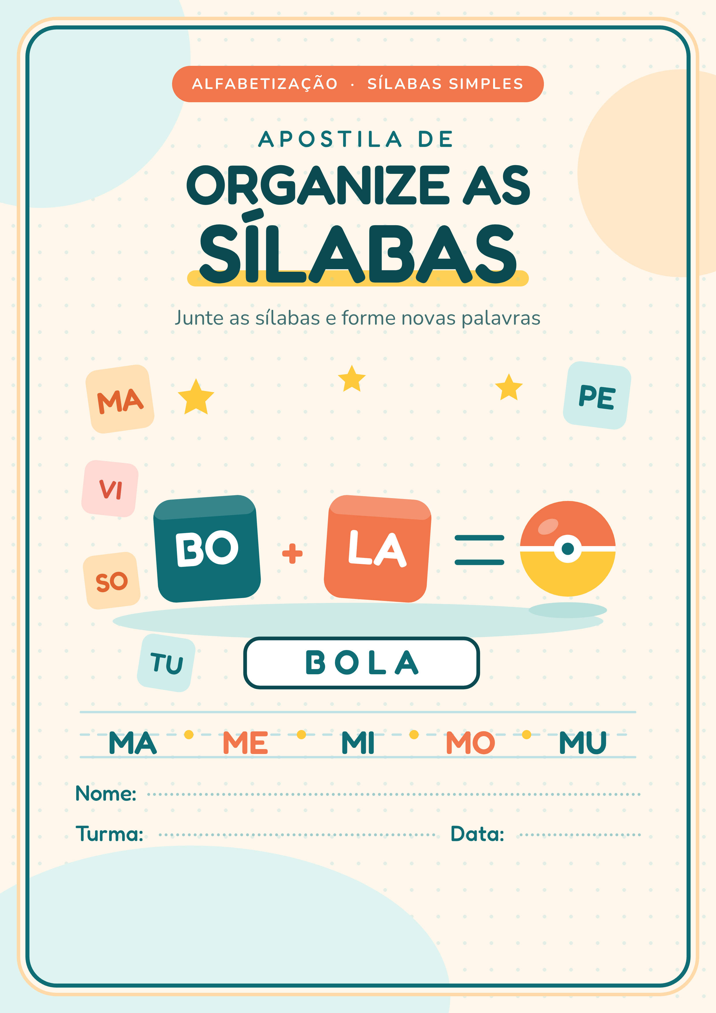 Capa de Organize as Silabas Silabas Simples