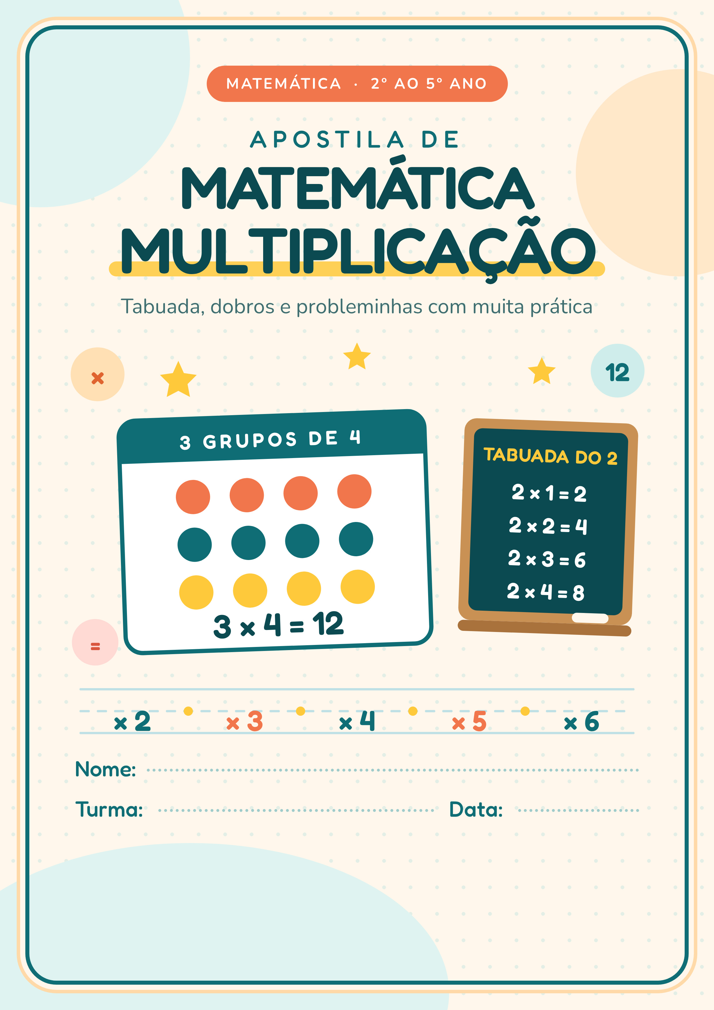 Capa de Matemática Multiplicação